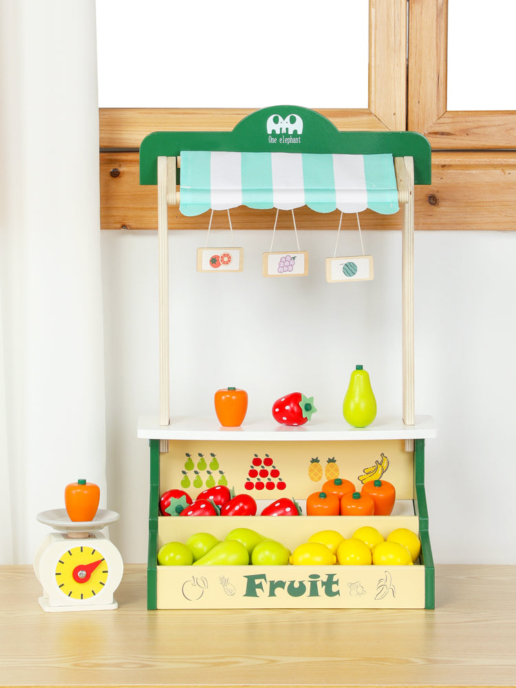 Puesto de Frutas de Madera para Niños
