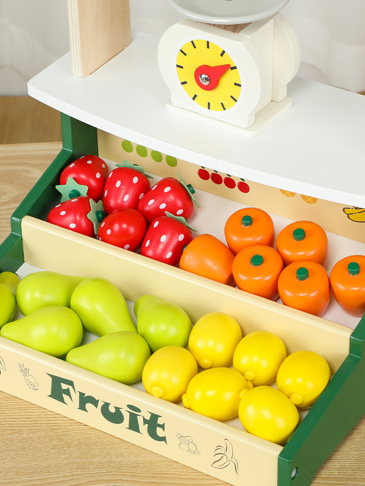 Puesto de Frutas de Madera para Niños