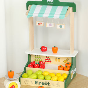 Puesto de Frutas de Madera para Niños
