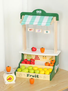 Puesto de Frutas de Madera para Niños