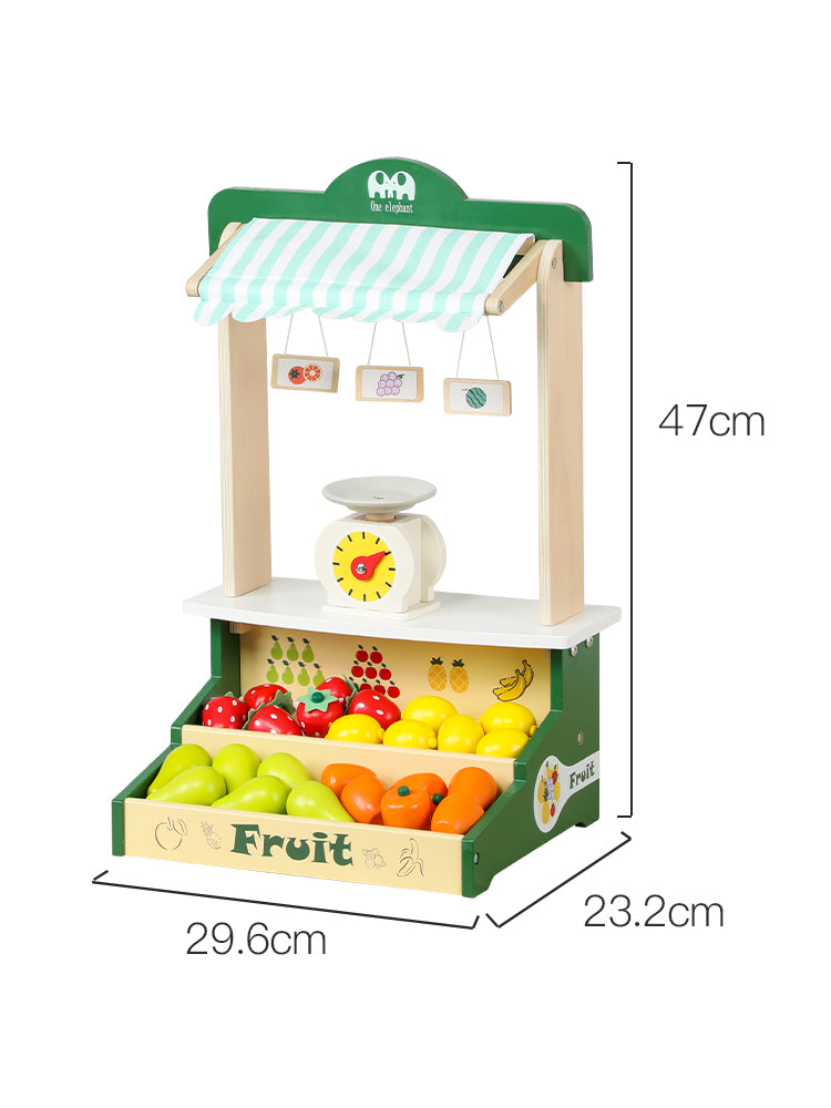 Puesto de Frutas de Madera para Niños