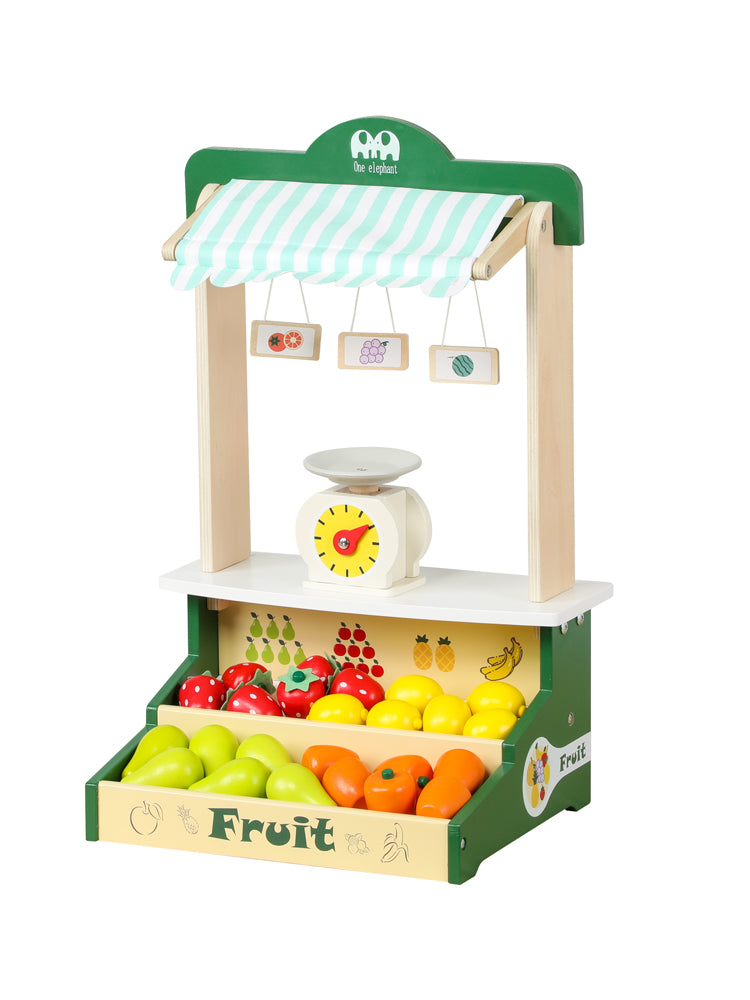 Puesto de Frutas de Madera para Niños