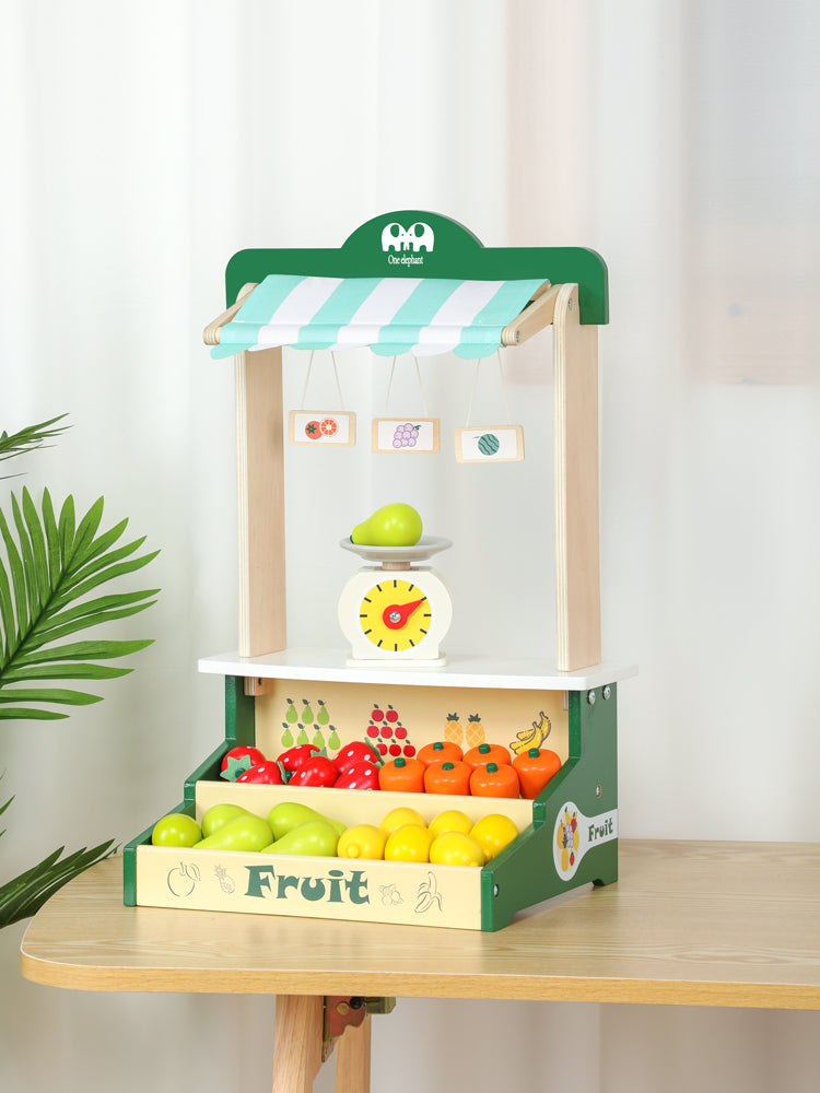 Puesto de Frutas de Madera para Niños