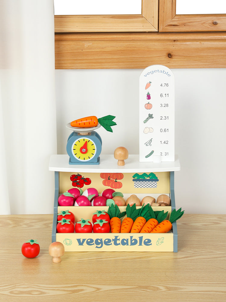 Puesto de Verduras de Madera para Niños
