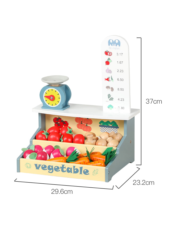 Puesto de Verduras de Madera para Niños