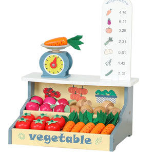 Puesto de Verduras de Madera para Niños