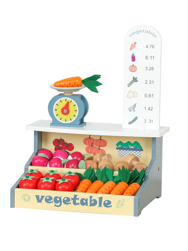Puesto de Verduras de Madera para Niños