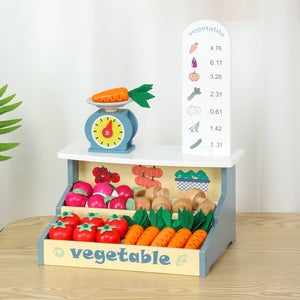 Puesto de Verduras de Madera para Niños