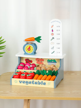 Puesto de Verduras de Madera para Niños