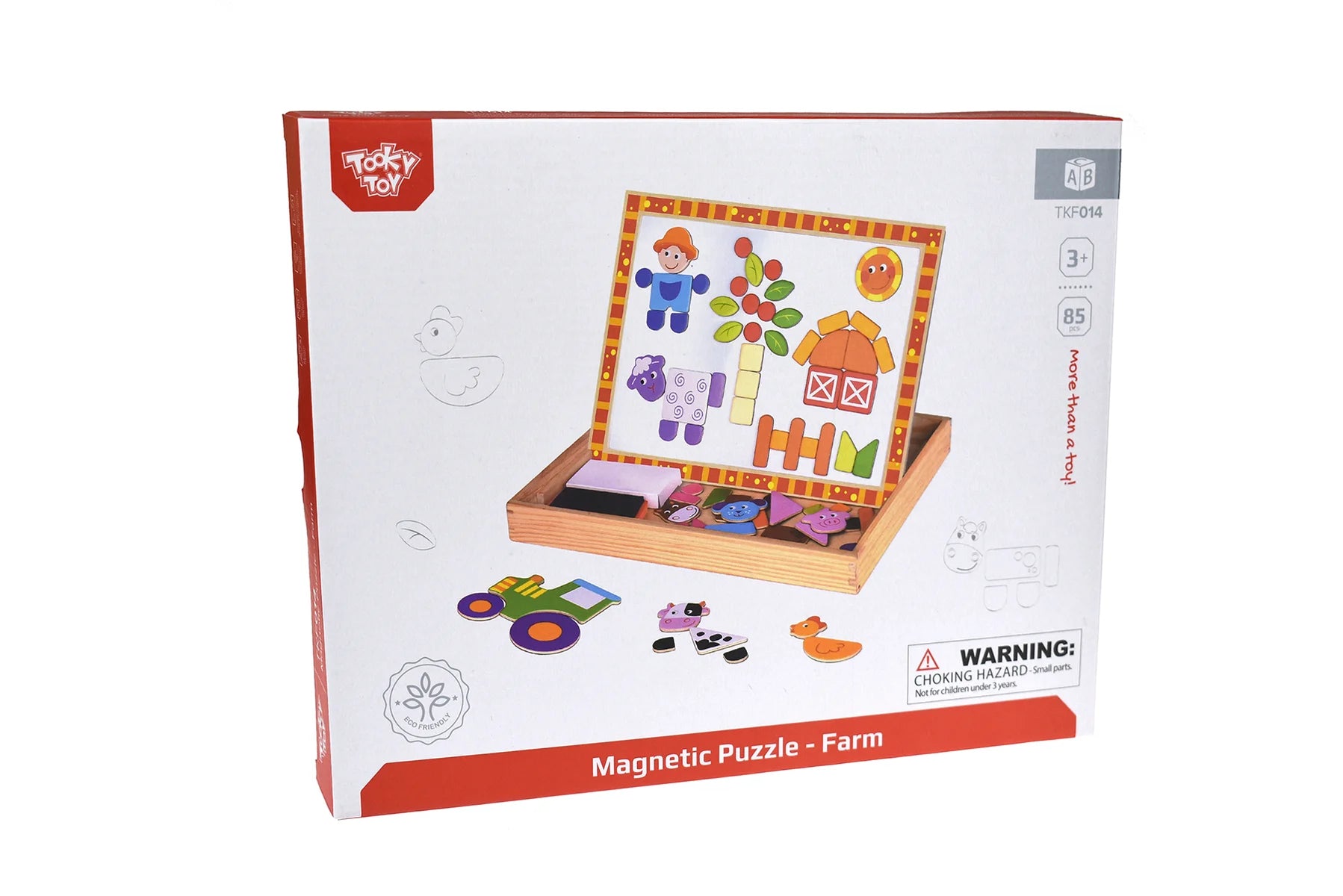 Puzzle Magnético de Madera Con Pizarra - Granja