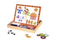 Puzzle Magnético de Madera Con Pizarra - Granja