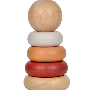 Set de Apilamiento de Aros de Madera Montessori