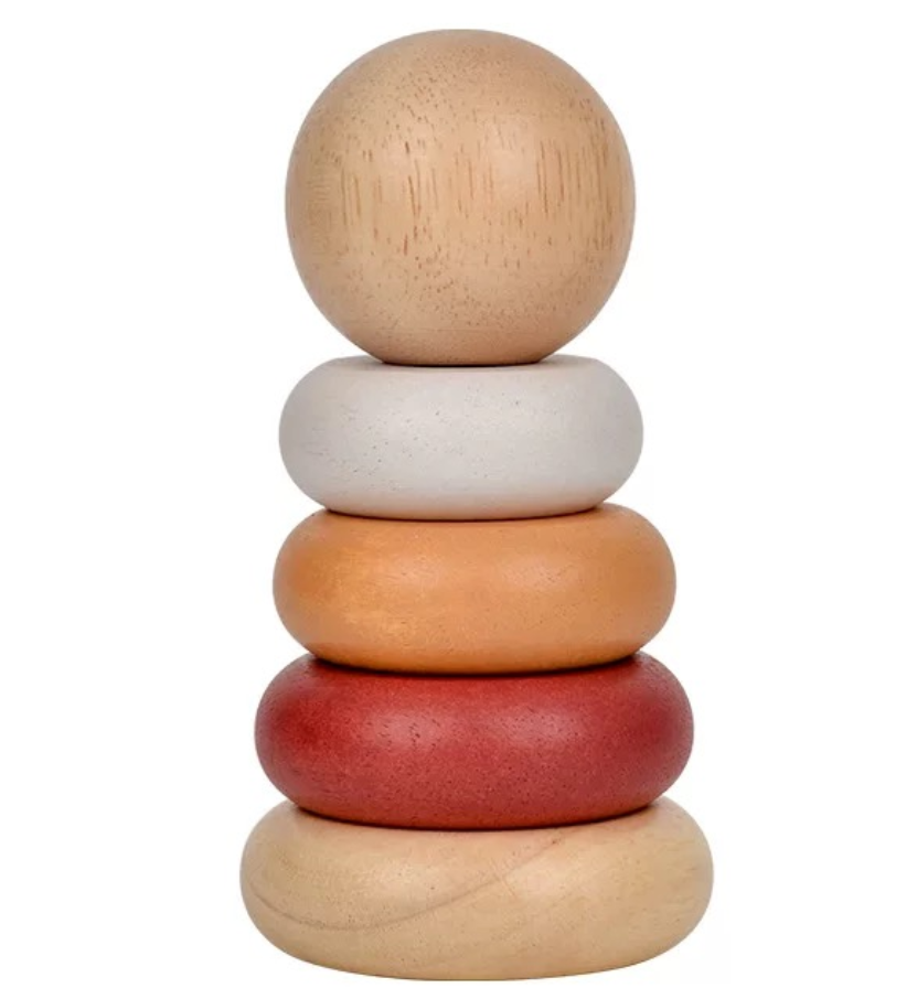 Set de Apilamiento de Aros de Madera Montessori