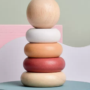 Set de Apilamiento de Aros de Madera Montessori