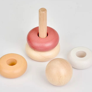 Set de Apilamiento de Aros de Madera Montessori