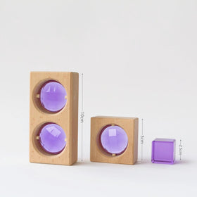 Set de Bloques Sensoriales y Gemas Translúcidas – Tonos Morados y Rosados