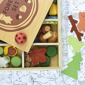 Set de Bosque de Madera