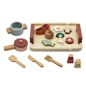 Set de Comida de Madera con Estufa Portátil