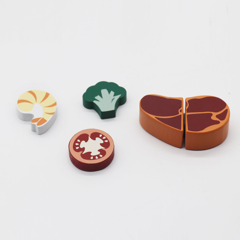 Set de Comida de Madera con Estufa Portátil