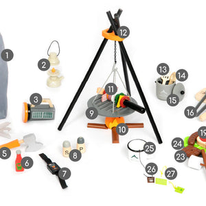 Set de Juego de Campamento de Madera-27 piezas