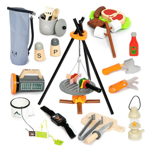 Set de Juego de Campamento de Madera-27 piezas