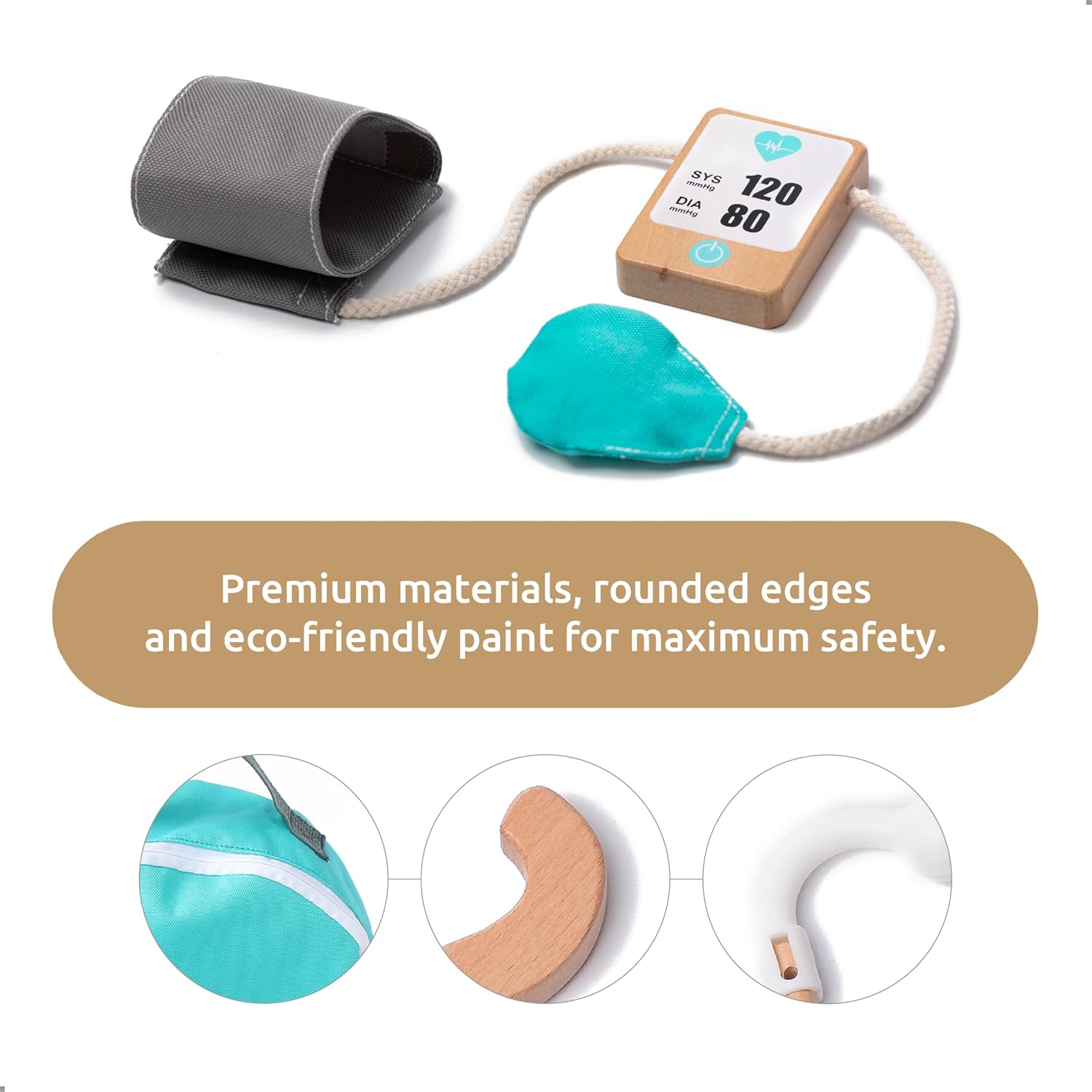 Set de Juego de Doctor de Madera- 18 Piezas