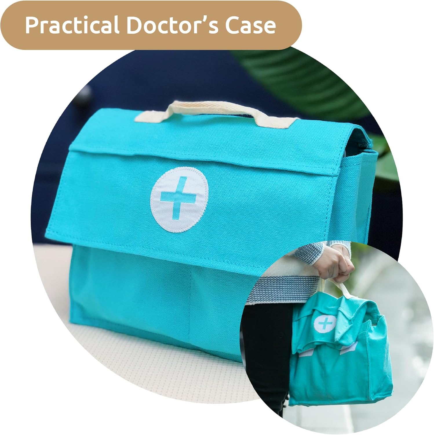 Set de Juego de Doctor de Madera- 18 Piezas