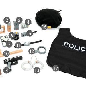 Set de Juego de Policía de Madera – 17 Piezas