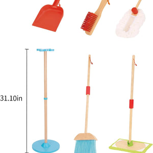 Set de Limpieza Infantil con Base de Madera – 6 Piezas