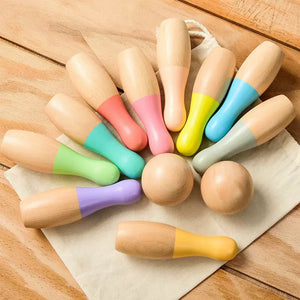 Set de Minibolos de Madera en Colores Pastel