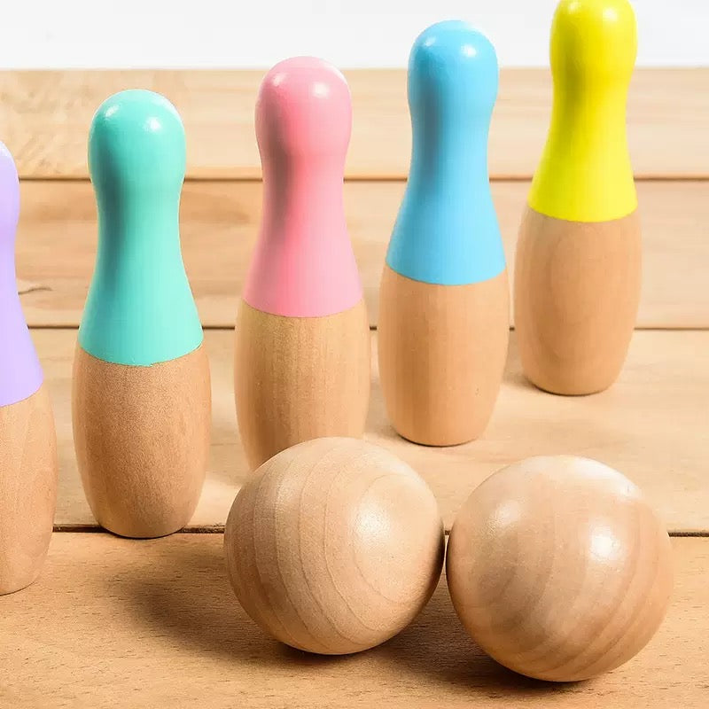 Set de Minibolos de Madera en Colores Pastel