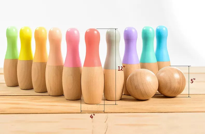 Set de Minibolos de Madera en Colores Pastel