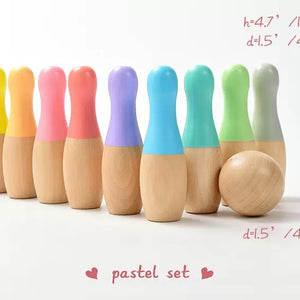 Set de Minibolos de Madera en Colores Pastel