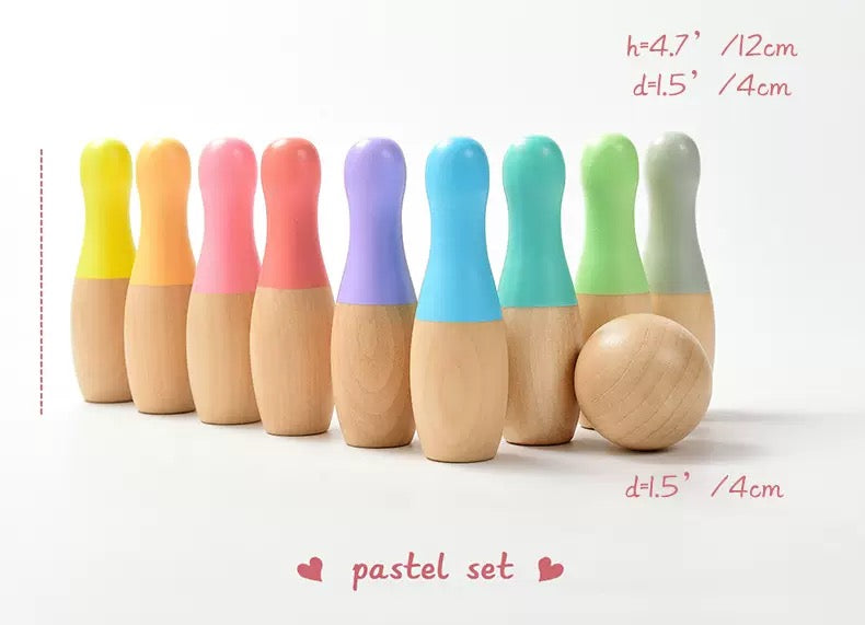 Set de Minibolos de Madera en Colores Pastel