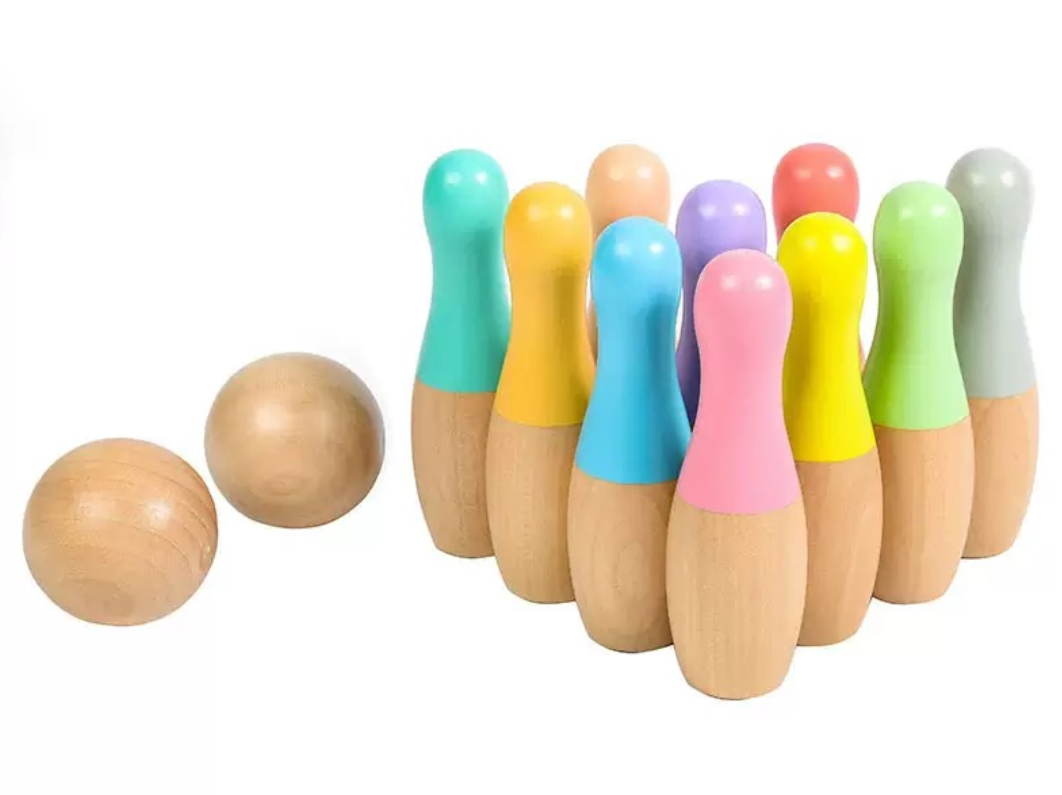 Set de Minibolos de Madera en Colores Pastel