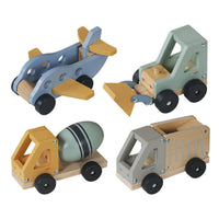 Set de 4 Vehículos de Madera