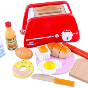 Set de Juego de Desayuno con Tostadora de Madera