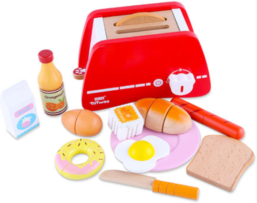 Set de Juego de Desayuno con Tostadora de Madera
