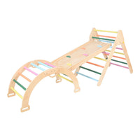 Set de Escalada Montessori 3 en 1 con Tobogán y Arco