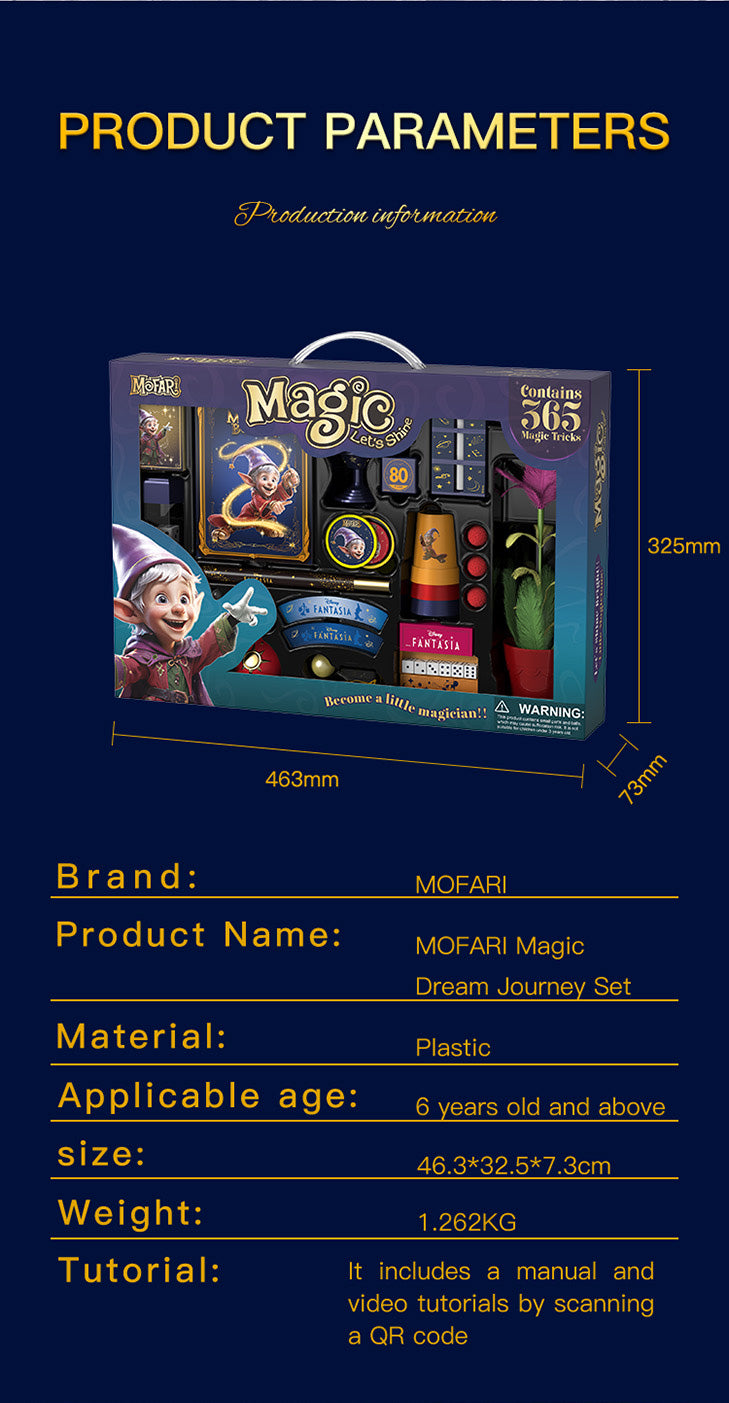 Set de Magia MOFARI 365 Trucos – Caja Mágica con 15 Accesorios y Tutoriales