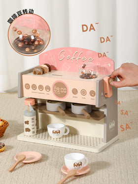 Set de Máquina de Café de Madera para Niños