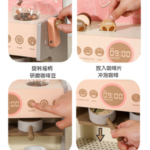 Set de Máquina de Café de Madera para Niños
