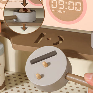 Set de Máquina de Café de Madera para Niños