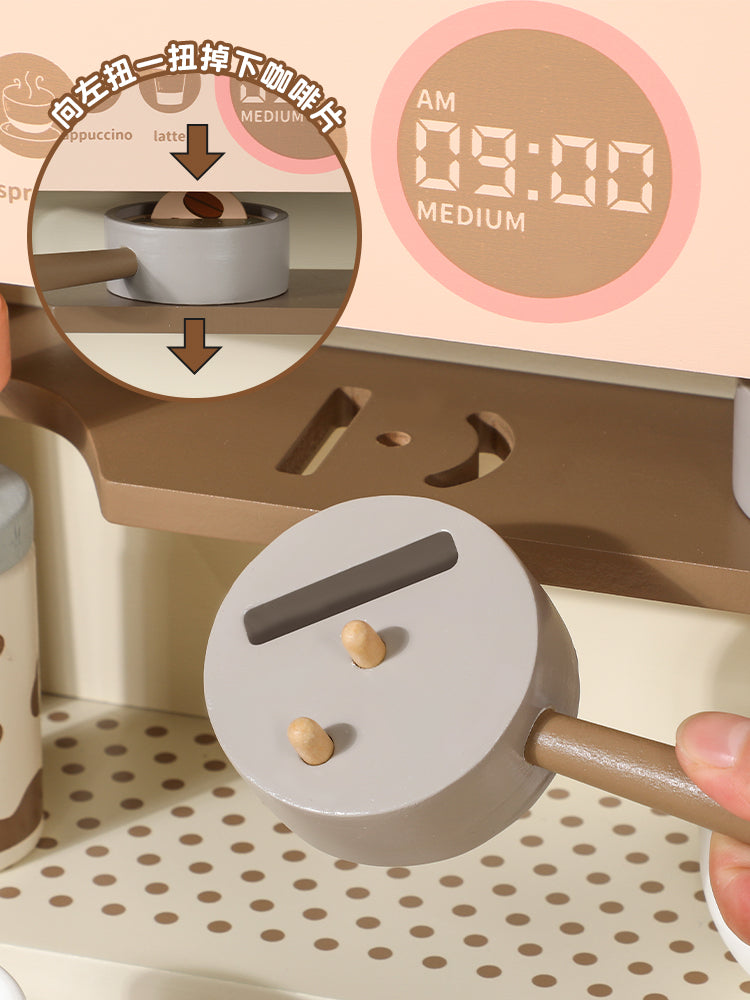 Set de Máquina de Café de Madera para Niños