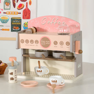 Set de Máquina de Café de Madera para Niños