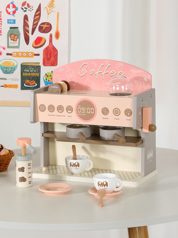 Set de Máquina de Café de Madera para Niños