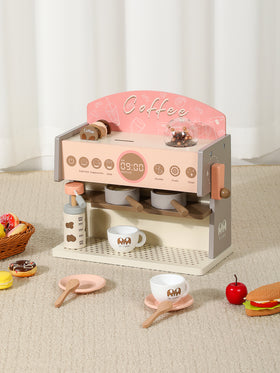 Set de Máquina de Café de Madera para Niños