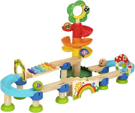 idqwsswt Juguete de para Madera con Forma de Bola de arcoíris, árbol Musical Colorido, Experiencia educativa Atractiva para niños, Pista de Bolas con árbol