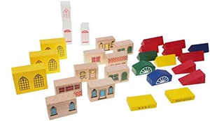 Set de Tren de Madera con Pista y Ciudad – 100 piezas
