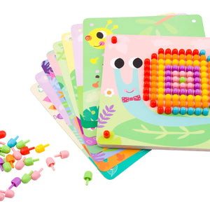 Tablero de Clavijas con Patrones – 222 Piezas